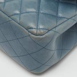 مملوكة مسبقًا Chanel Blue Quilted Leather Jumbo Classic Double Flap Bag