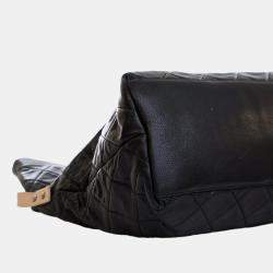 Pre Owned Chanel Black Reissue Quilted Caviar Messenger Flap