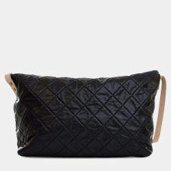 Pre Owned Chanel Black Reissue Quilted Caviar Messenger Flap