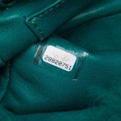 Pre Owned Chanel Green Small CC Shearling Single Flap