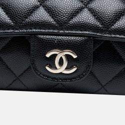 Pre Owned Chanel Black Caviar Sunglasses Case on Chain