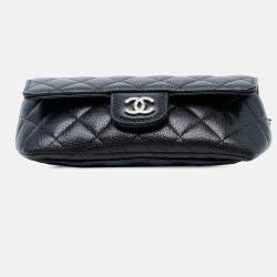 Pre Owned Chanel Black Caviar Sunglasses Case on Chain