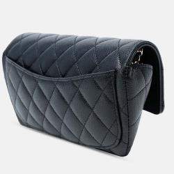 Pre Owned Chanel Black Caviar Sunglasses Case on Chain