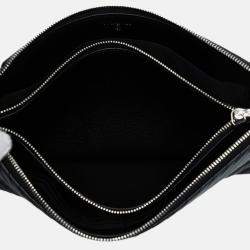 Pre Owned Chanel Black CC Chevron Caviar Zip Clutch