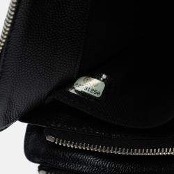 Pre Owned Chanel Black CC Chevron Caviar Zip Clutch