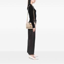 Pre Owned Chanel Beige Brown Medium Lambskin 19 Flap