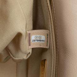 Pre Owned Chanel Beige Brown Medium Lambskin 19 Flap