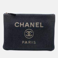 Pre Owned Chanel Medium Denim Deauville O Case Clutch