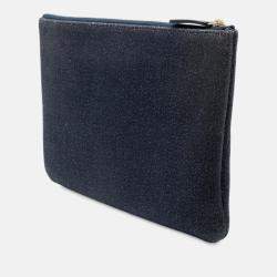 Pre Owned Chanel Medium Denim Deauville O Case Clutch