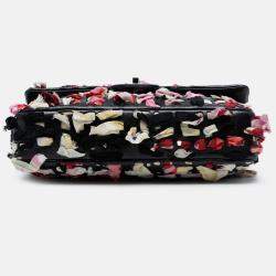 Pre Owned Chanel Medium Classic Lambskin and Silk Ribbon Single Flap