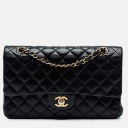 Pre Owned Chanel Medium Classic Lambskin Double Flap