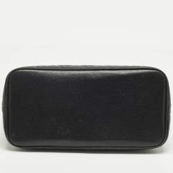 Pre Owned Chanel Black Quilted Caviar Leather Medallion Tote