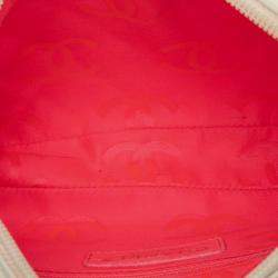 Pre Owned Chanel White Lambskin Cambon Ligne Pochette