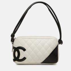 Pre Owned Chanel White Lambskin Cambon Ligne Pochette