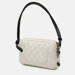 Pre Owned Chanel White Lambskin Cambon Ligne Pochette