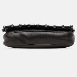 Pre Owned Chanel Black Lambskin Pearl Obsession Flap