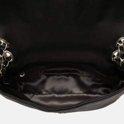 Pre Owned Chanel Black Lambskin Pearl Obsession Flap