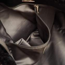 مملوكة مسبقًا Chanel Black Quilted PVC and Shearling Fur CC Fanny Chain Shopper Tote