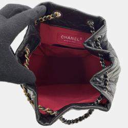 Pre Owned Chanel Gabriel Do Backpack Black Aged Calf Leather
