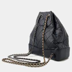 Pre Owned Chanel Gabriel Do Backpack Black Aged Calf Leather