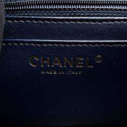 Pre Owned Chanel Matelasse Single Flap Chain Shoulder Navy Lambskin Size 17