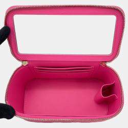 Pre Owned Chanel Matelasse Vanity Chain shoulder Bag Pink Caviar Leather Size Small