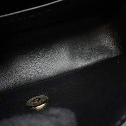 Pre Owned Chanel Mini Matelasse Chain shoulder Bag Black Lambskin Size 20