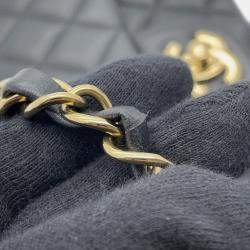 Pre Owned Chanel Mini Matelasse Chain shoulder Bag Black Lambskin Size 20