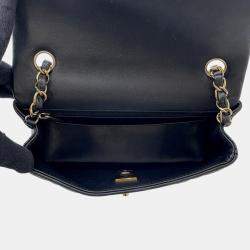 Pre Owned Chanel Mini Matelasse Chain shoulder Bag Black Lambskin Size 20