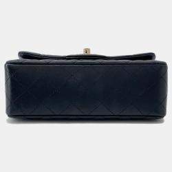 Pre Owned Chanel Mini Matelasse Chain shoulder Bag Black Lambskin Size 20