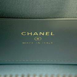 Pre Owned Chanel Hobo Chain shoulder Mint Blue Caviar Leather