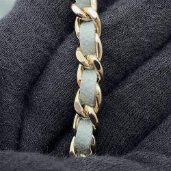 Pre Owned Chanel Hobo Chain shoulder Mint Blue Caviar Leather