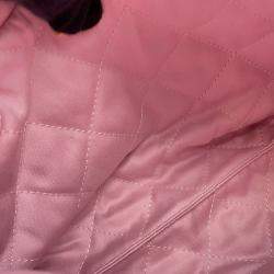 Pre Owned Chanel Chanel22 Chain shoulder Bag Pink Shiny Calf Leather Size Mini