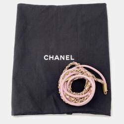 Pre Owned Chanel Chanel22 Chain shoulder Bag Pink Shiny Calf Leather Size Mini