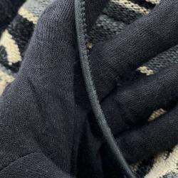 Pre Owned Chanel Deauville Drawstring Shoulder Black/Gray/White Canvas