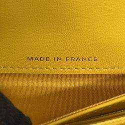 Pre Owned Chanel Boy Chanel Long Wallet Yellow Lambskin