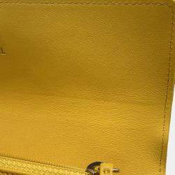 Pre Owned Chanel Boy Chanel Long Wallet Yellow Lambskin