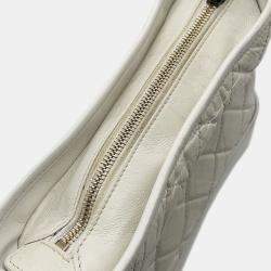 Pre Owned Chanel Gabriel White Aged Calf Leather Size Small