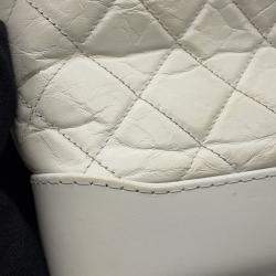 Pre Owned Chanel Gabriel White Aged Calf Leather Size Small