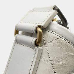 Pre Owned Chanel Gabriel White Aged Calf Leather Size Small