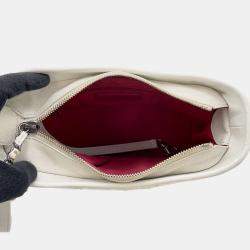 Pre Owned Chanel Gabriel White Aged Calf Leather Size Small