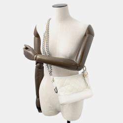 Pre Owned Chanel Gabriel White Aged Calf Leather Size Small