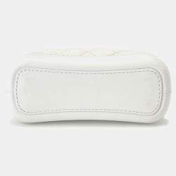 Pre Owned Chanel Gabriel White Aged Calf Leather Size Small