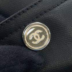 Pre Owned Chanel Paris-Biarritz Tote Bag Black Leather Canvas Size Gm