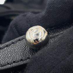 Pre Owned Chanel Paris-Biarritz Tote Bag Black Leather Canvas Size Gm