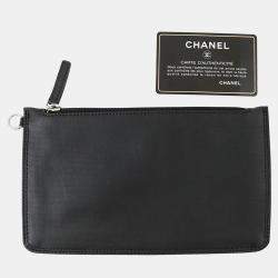 Pre Owned Chanel Paris-Biarritz Tote Bag Black Leather Canvas Size Gm