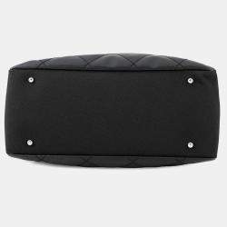 Pre Owned Chanel Paris-Biarritz Tote Bag Black Leather Canvas Size Gm