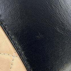 Pre Owned Chanel Gabriel De Chanel Hobo Chain shoulder Bag Beige/Black Calf Leather