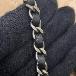 Pre Owned Chanel Gabriel De Chanel Hobo Chain shoulder Bag Beige/Black Calf Leather