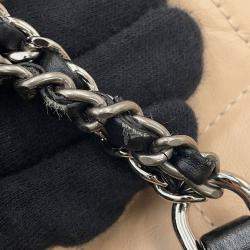 Pre Owned Chanel Gabriel De Chanel Hobo Chain shoulder Bag Beige/Black Calf Leather